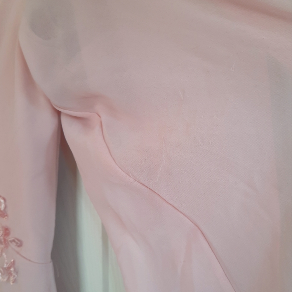 Elegant Chiffon V-Neckline Long Sleeve Formal Evening Dress - Picture 13 of 16
